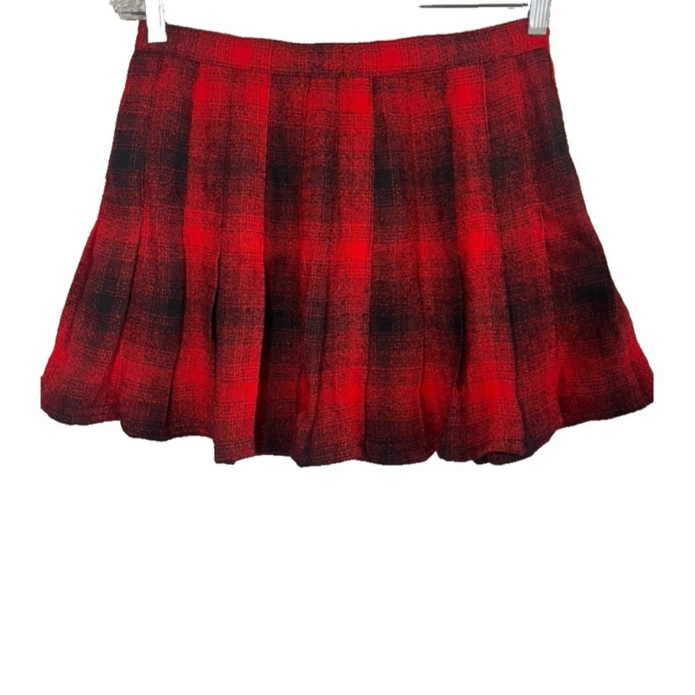 Retro Plaid Pleated Mini Skirt 12 Academia Grunge Skater Emo Festive Tartan 80s